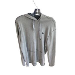 Under Amour Men's Sweater Gray Loose Fit Hoodie Lightweight Pullover Size L